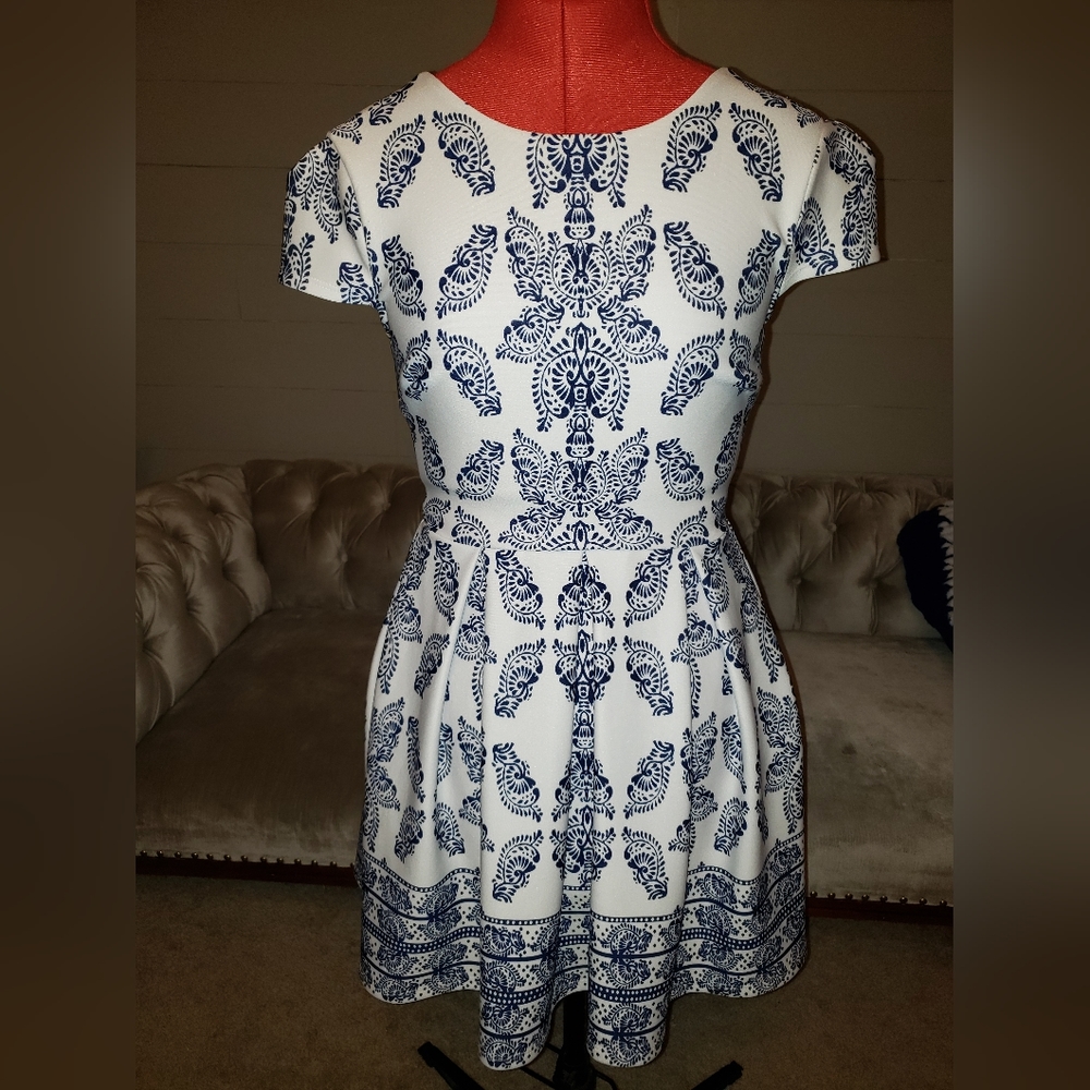 Short sleeve pleated dress